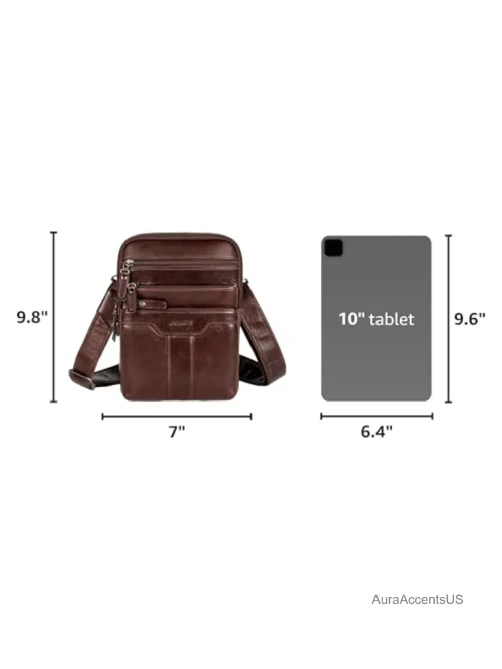 Genuine Leather Messenger Bag for Men, Small Crossbody Sling Shoulder Bag